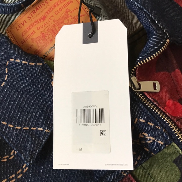 ๐HP๐Leviโs x Bape Trucker Jean Jacket Patchwork - Picture 13 of 16